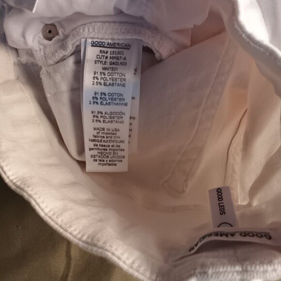 Good American Denim Jeans Size 8/29 Good Legs Mid Rise Skinny Leg White Color - Picture 5 of 10